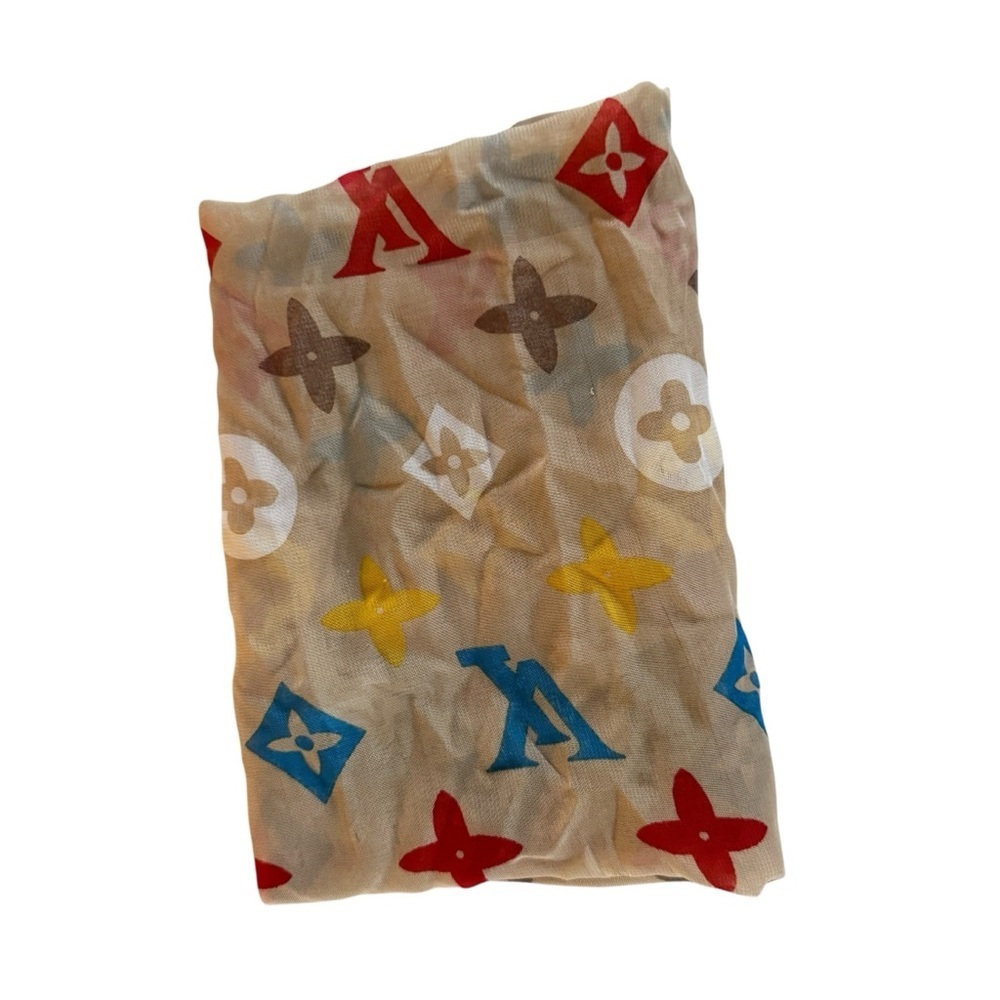 Monogram Multicolor Patterned Scarf - Picture 3 of 4